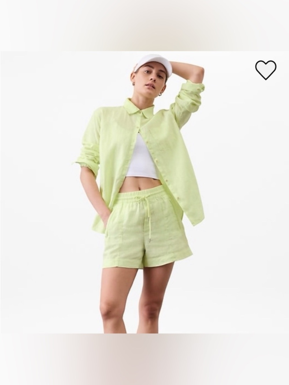 XS/S Athleta Light Green Retreat Linen button up